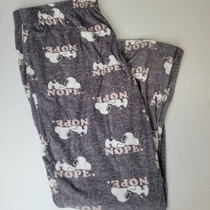 Peanuts Snoopy Nope Pajama Pants Girls Large 12-14 Gray Pink Sleepwear LZ40916SG